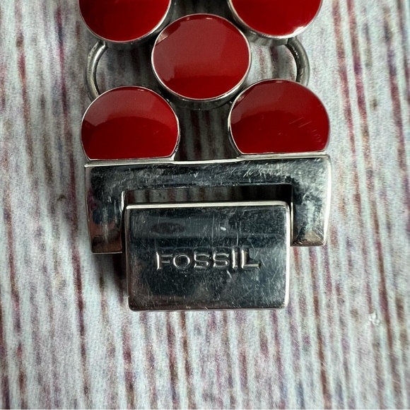 Fossil Wristwatch Red/Silver Toned Watch - Picture 3 of 7